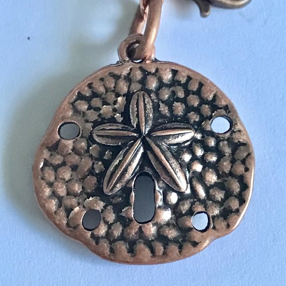 Sand Dollar Bracelet Charm Clip On Purse Tag Zipper Pull Copper Plated Sea Life - Picture 3 of 8
